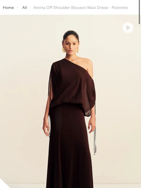 Shona Joy Dresses & Skirts - Shona Joy One-Shoulder Blouson Maxi Dress in Dark Brown